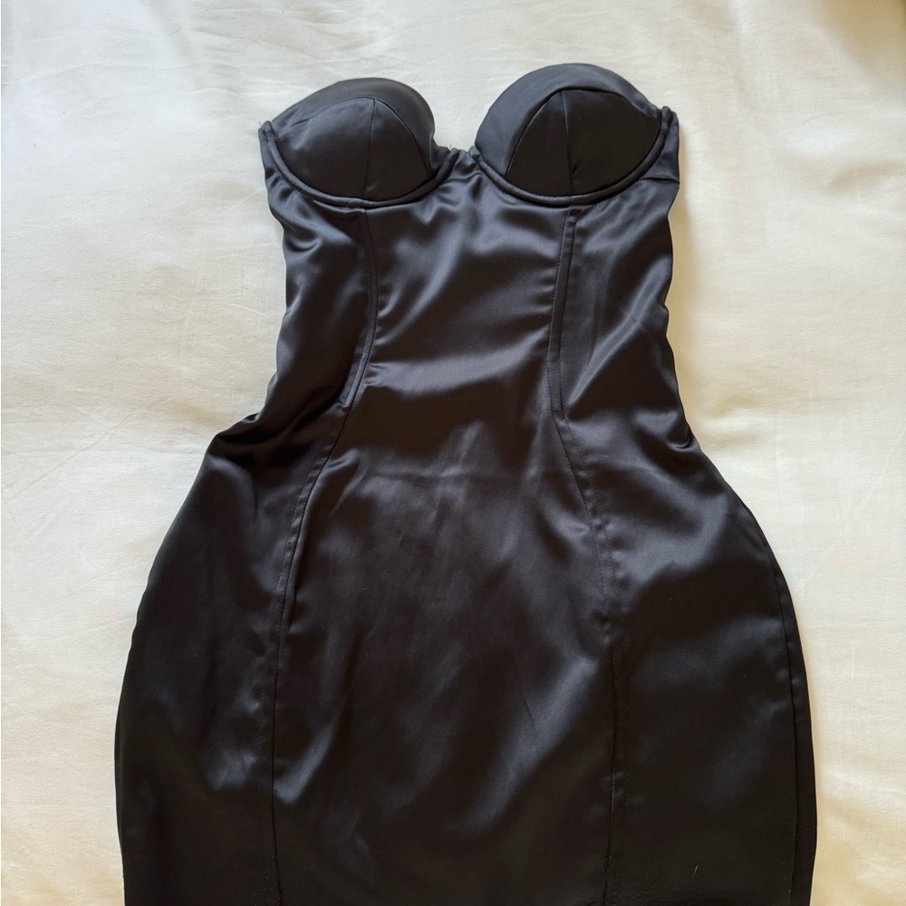 Oh Polly Black Strapless Mini Dress